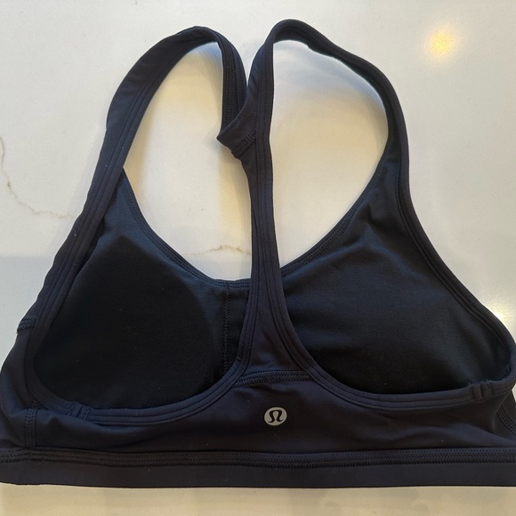 Lululemon 2 in 1 Tank w/Detachable Bra Heathered Black Gray Racerback Tank Sz 6 - Picture 8 of 9